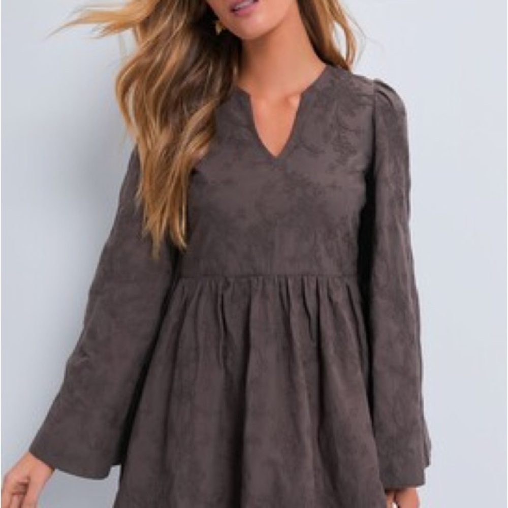 Tuckernuck Brown Bishop Sleeve V-Neck Sundress